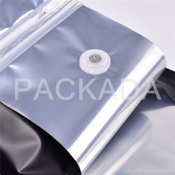 kraft paper foil flat bottom valve rippa zipper coffee bag