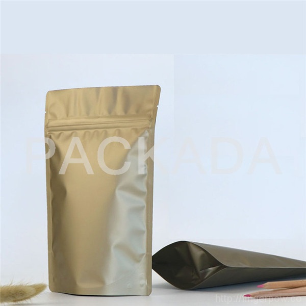 kraft paper metalized PET stand up zipper coffee bag